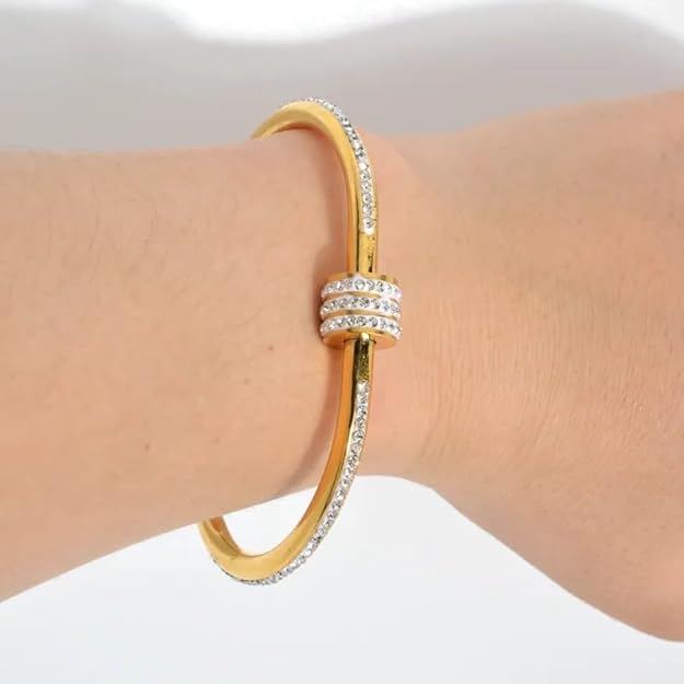Luxe Sparkle Oval Bangle Bracelet