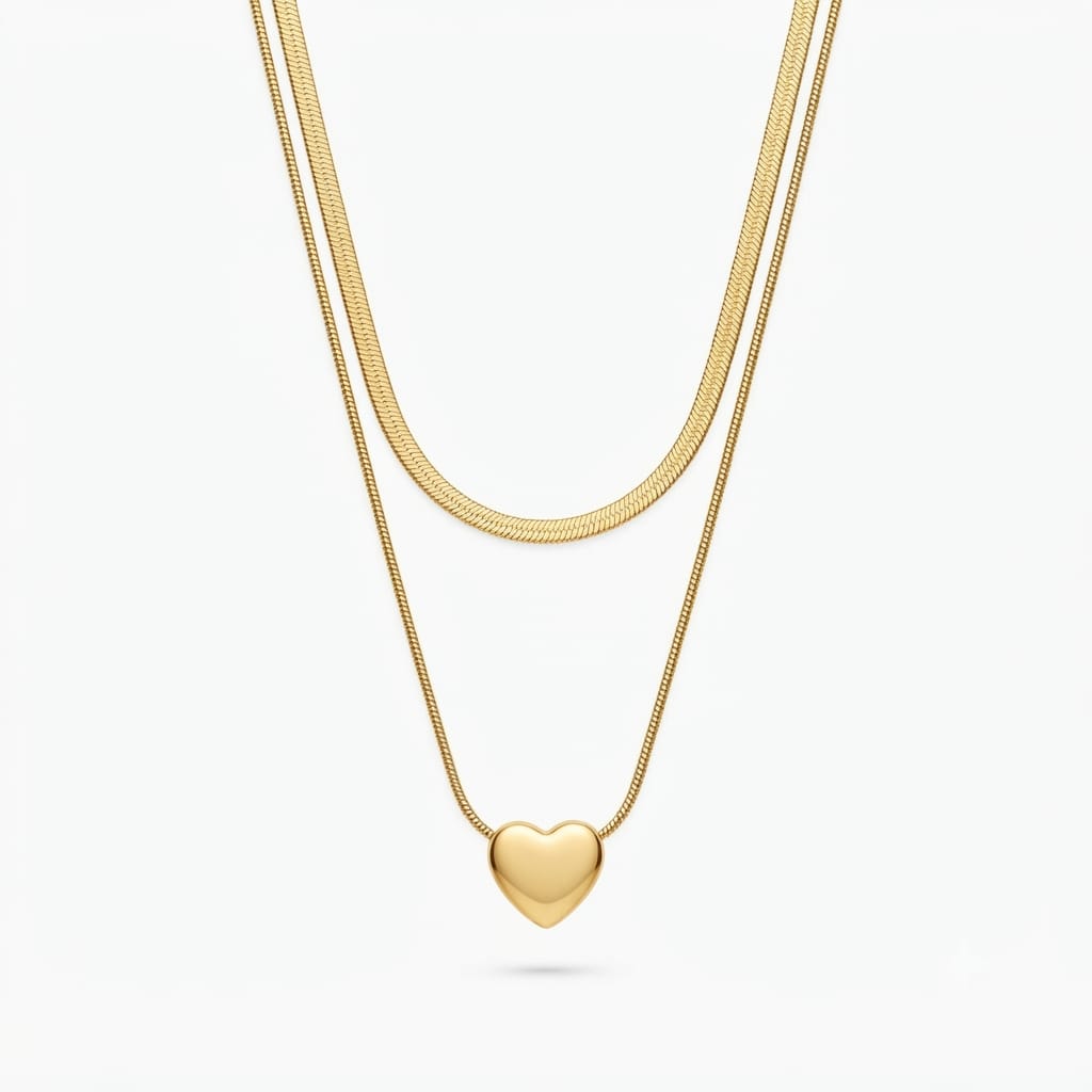 Double chain heart Pendant