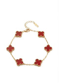 Ruby Clover Bracelet