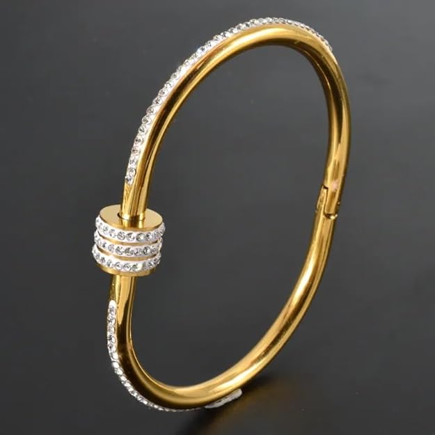 Luxe Sparkle Oval Bangle Bracelet