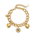 Evil Eye Heart Charm Bracelet
