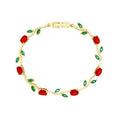 Red n Green tulip bracelet