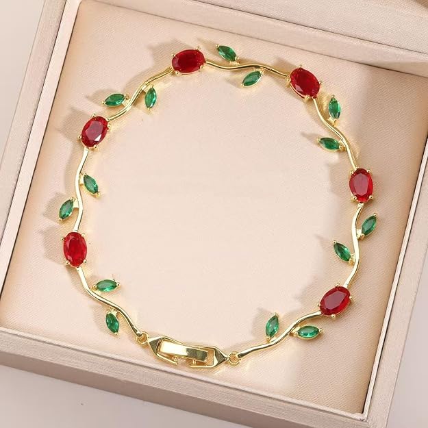 Red n Green tulip bracelet