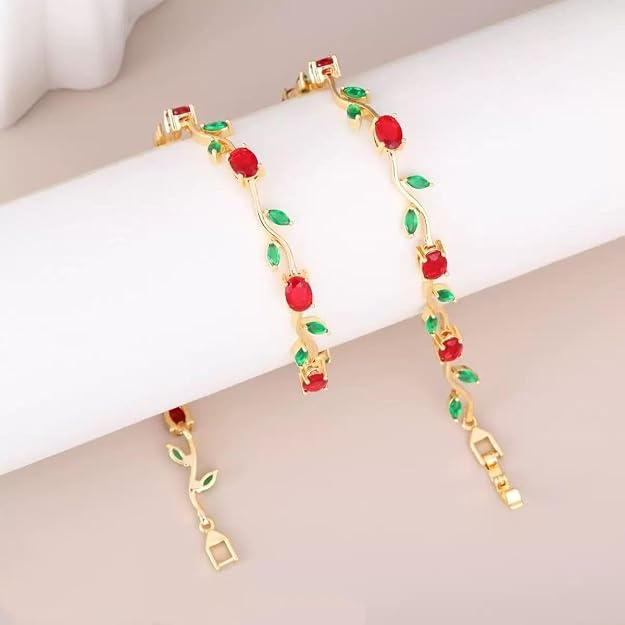 Red n Green tulip bracelet