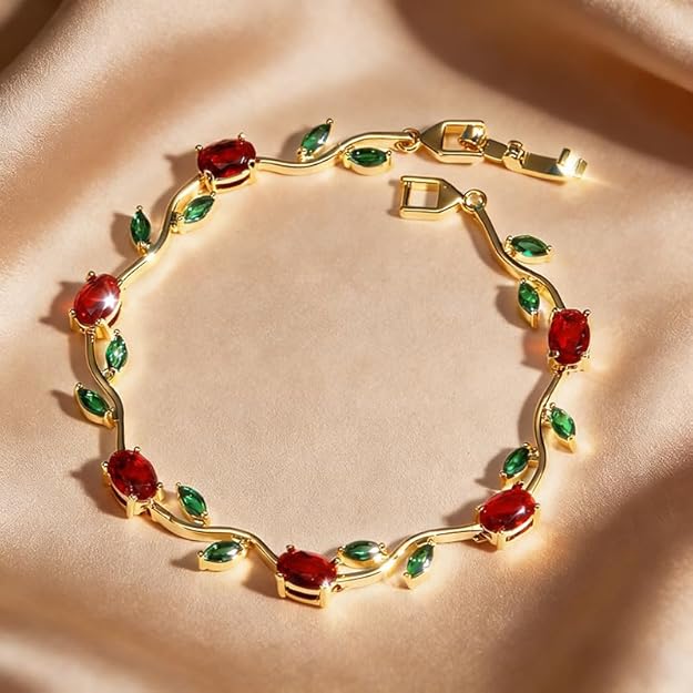 Red n Green tulip bracelet
