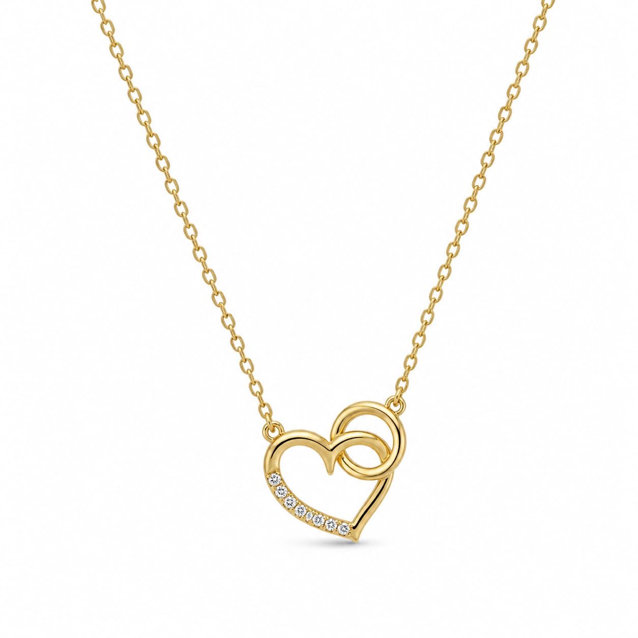 Interlocking Heart & Circle Pendant
