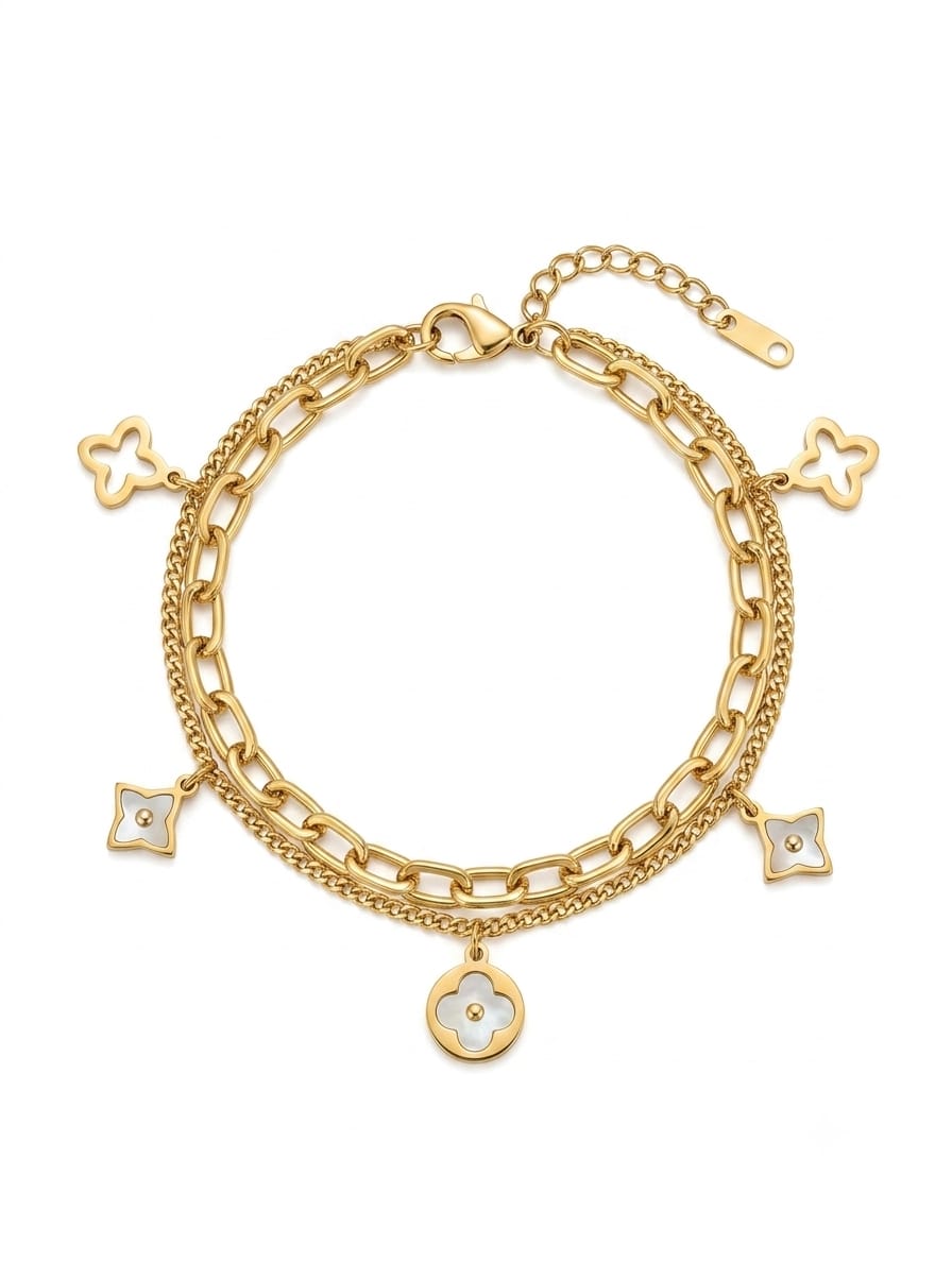 White Clover Layered Bracelet
