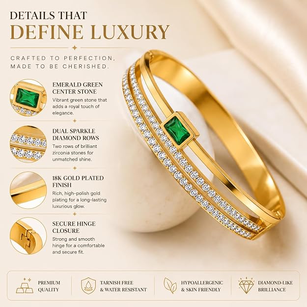 Emerald Royale Crystal Bangle
