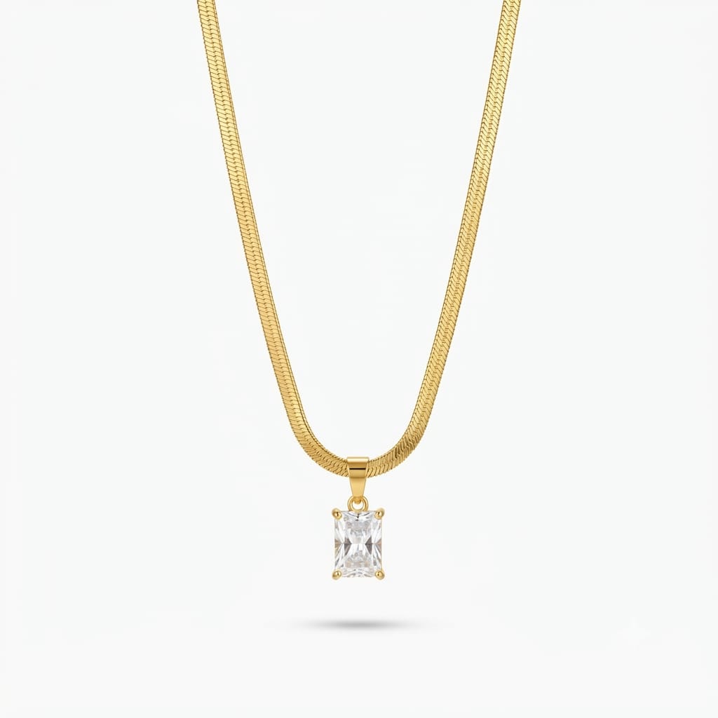 Emerald-Cut Solitaire pendant