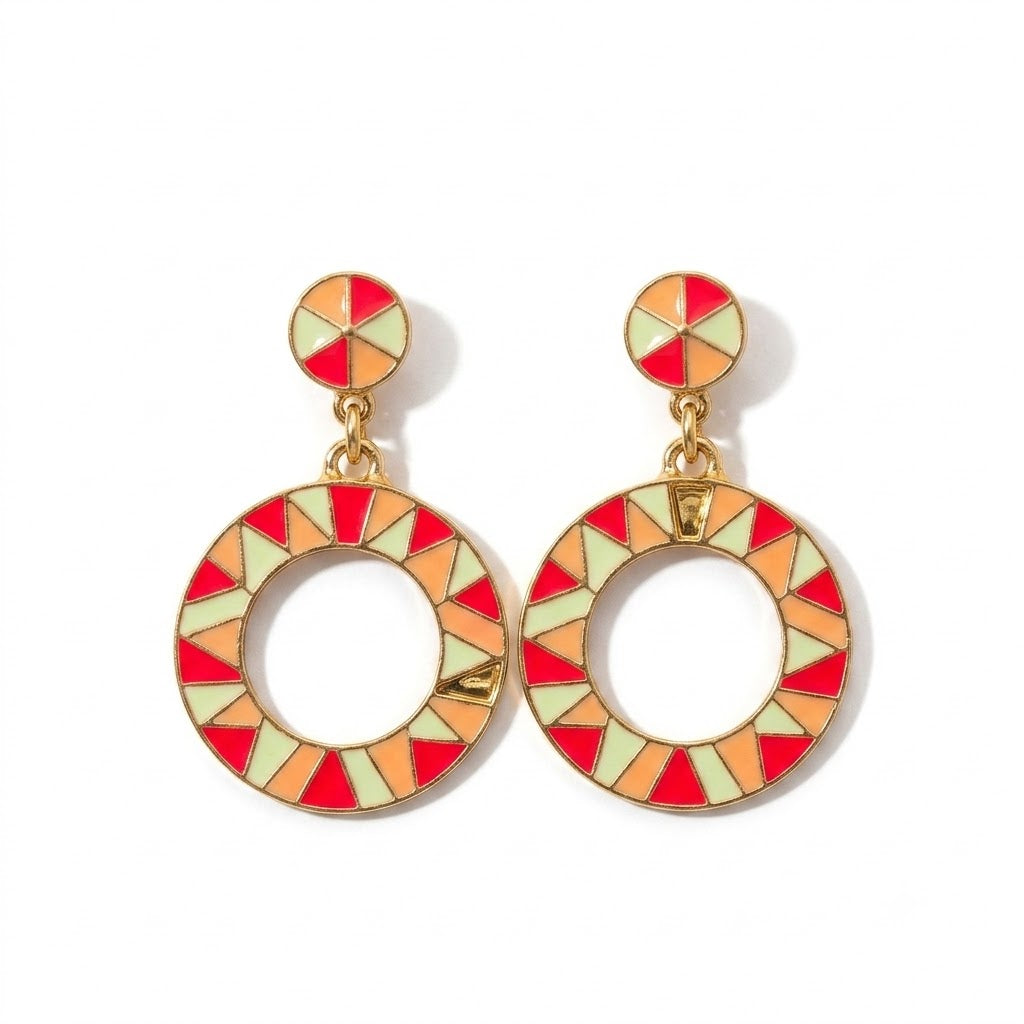 Pink hanging earrings