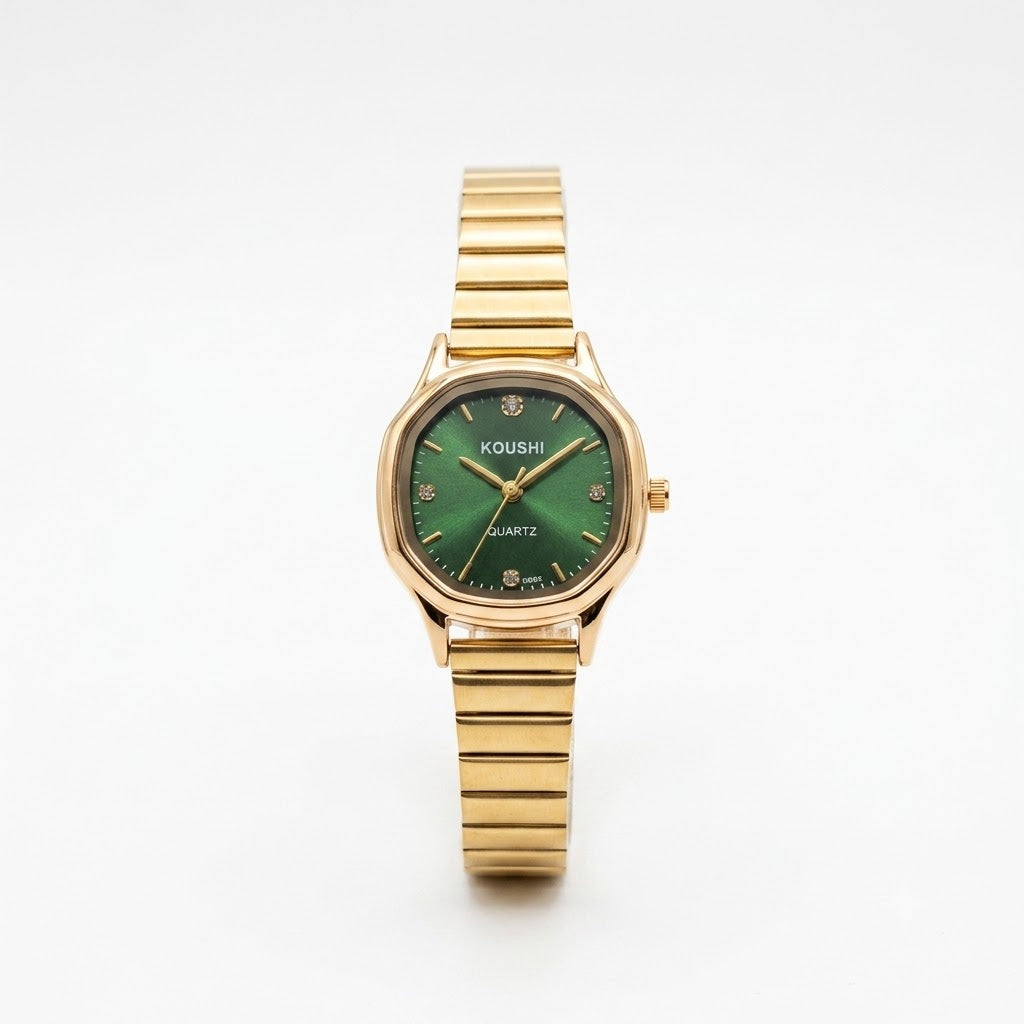 Emerald Grace Gold Watch