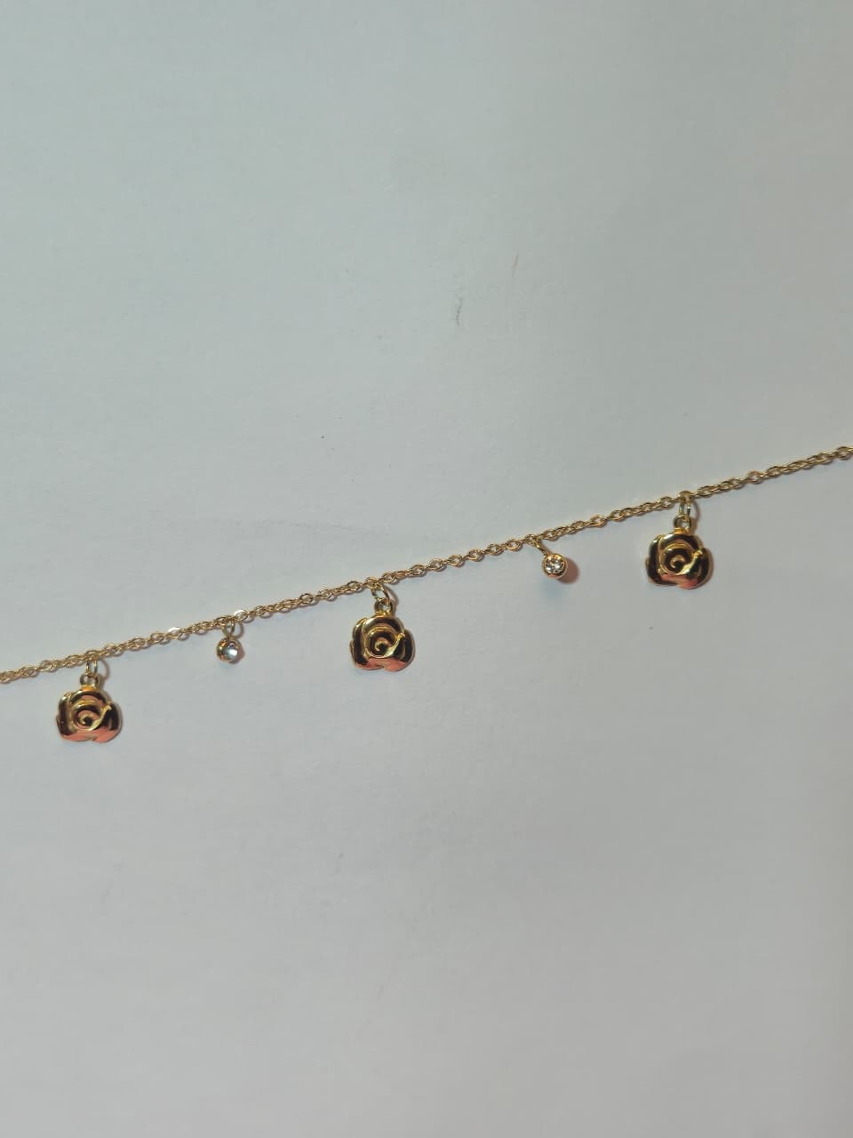 Golden Rose Charm Bracelet