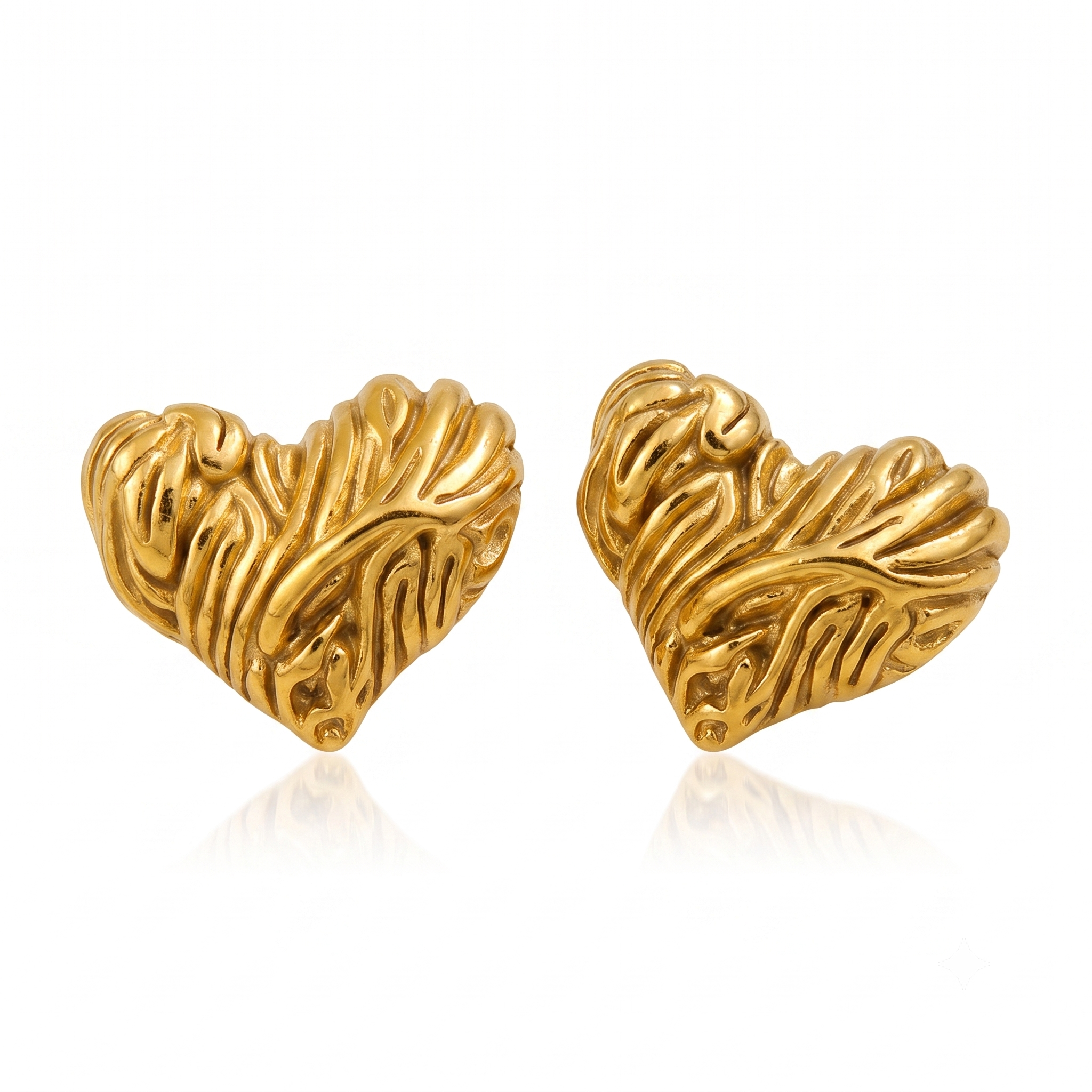 Textured heart earrings