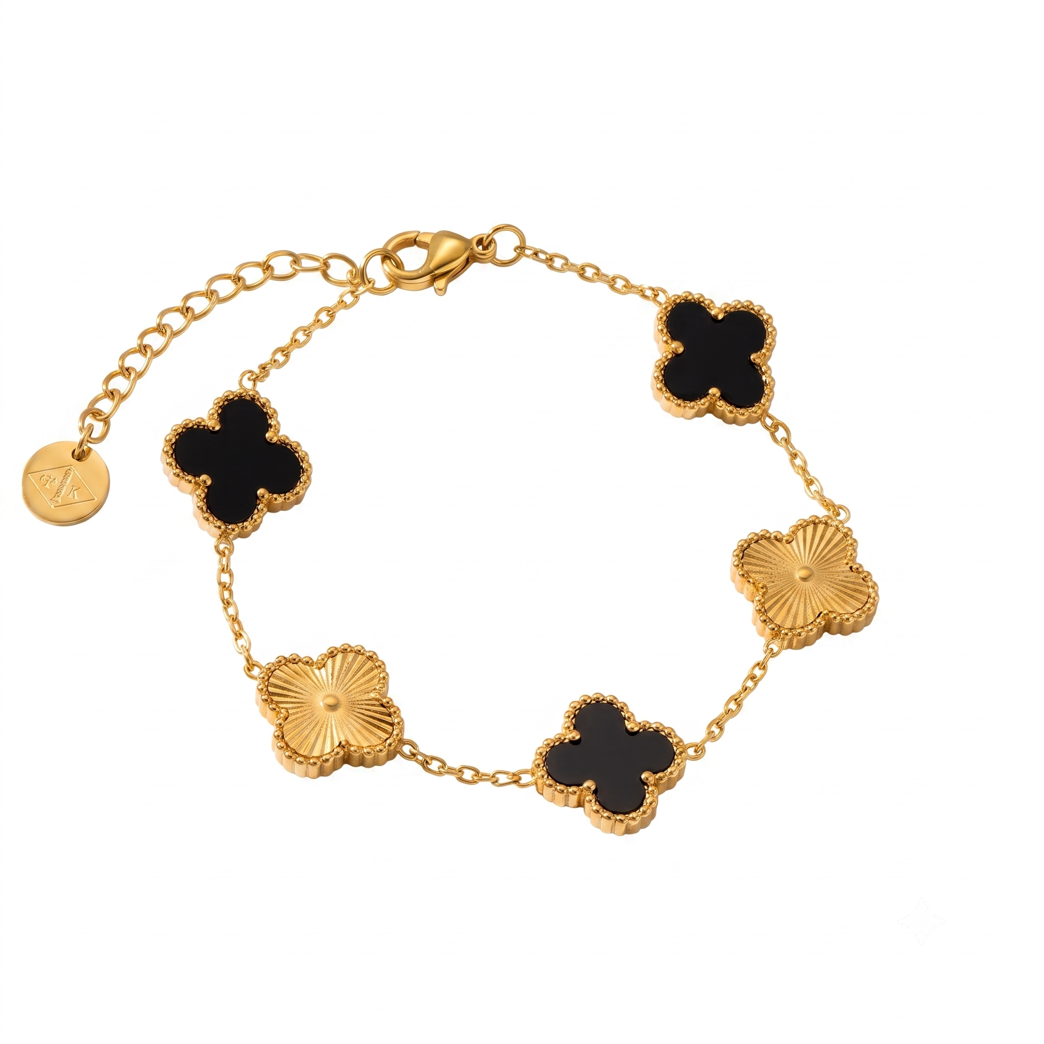 Gold-Tone Clover Charm Bracelet