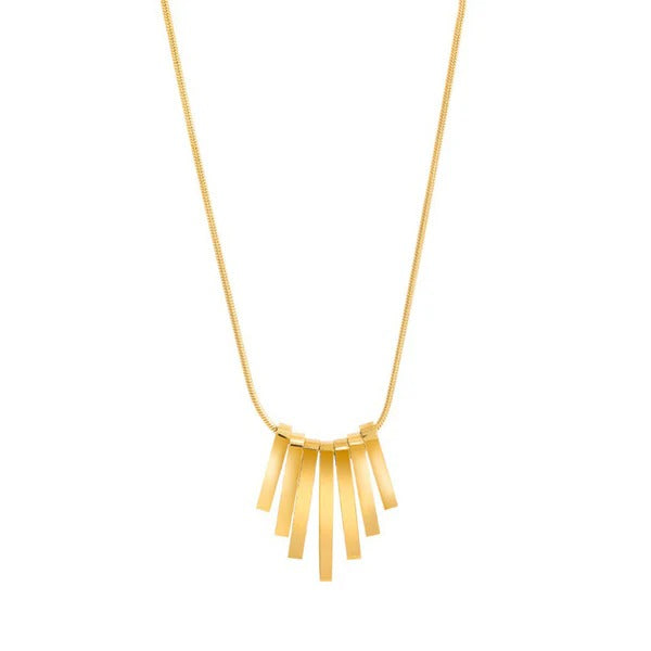 Gold Bar Fan Necklace