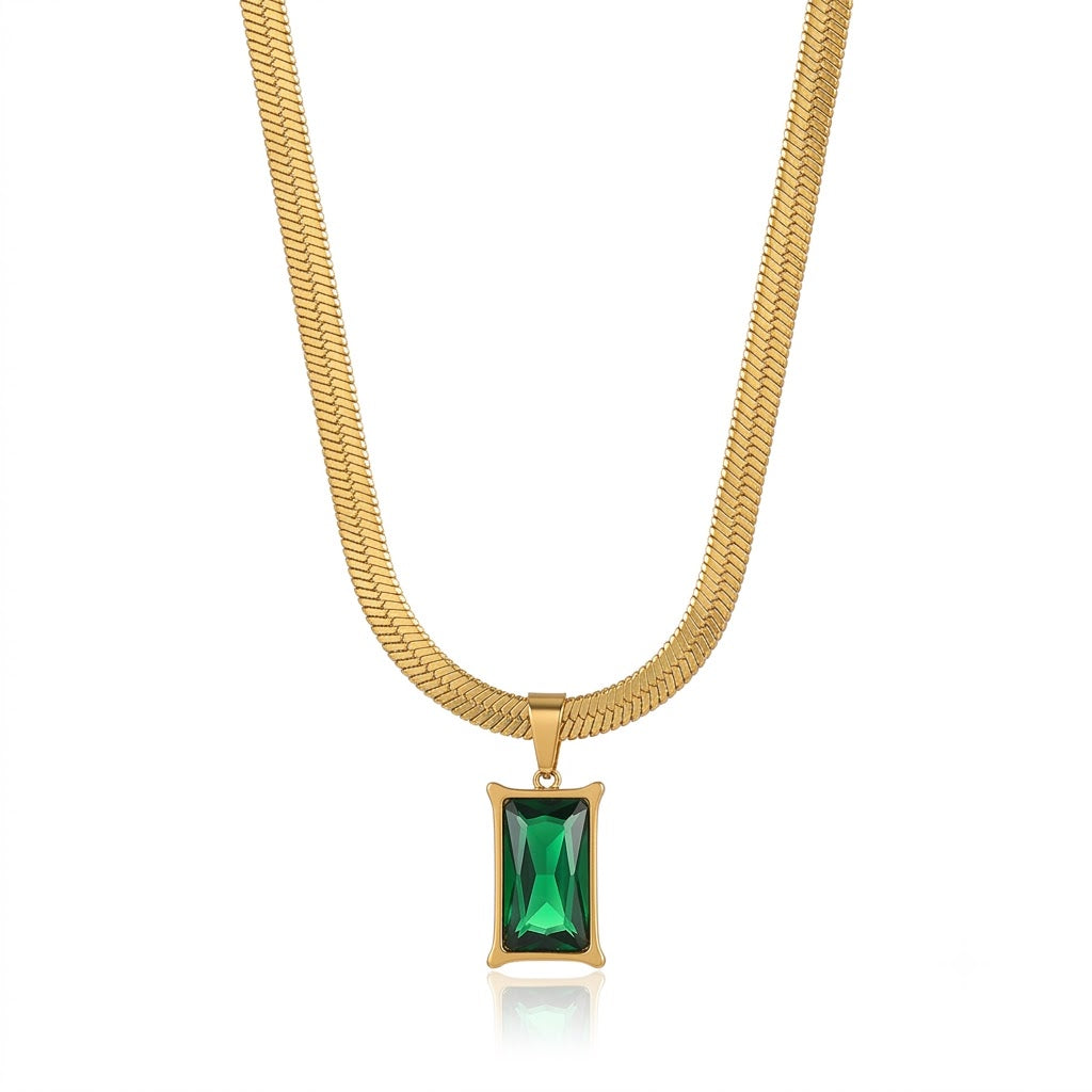 Green Crystal Snake Chain