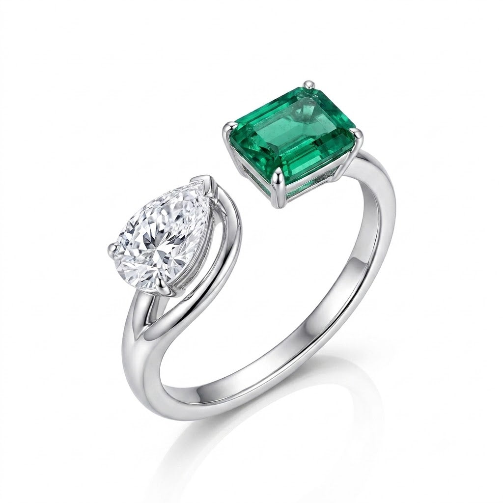 Emerald Duet Ring