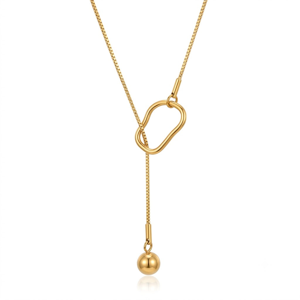 oop & Ball Lariat Necklace
